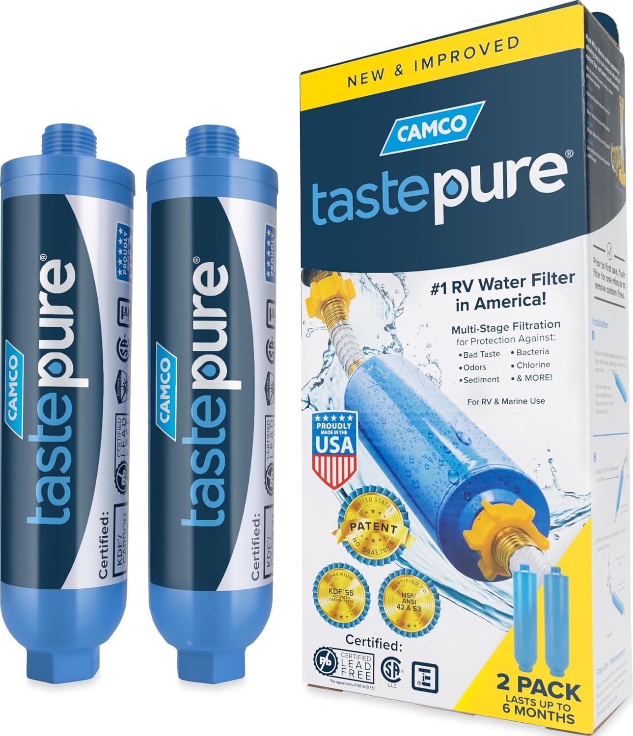 Camco Tastepure RV Water Filter 2-pk - B0024E6V30